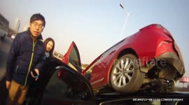 Massive accidents happen on elevated road