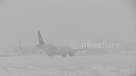 Severe snow and difficult conditions at Leeds Bradford Airport