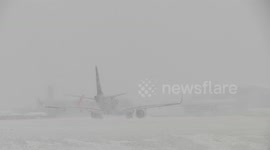 Severe snow and difficult conditions at Leeds Bradford Airport