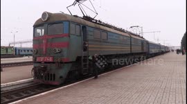 First train between competing Ukraine rebel territories