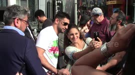 Amir Khan signs autographs for fans in LA