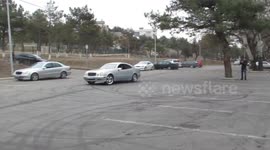 Mercedes CLK & E Class drift accident
