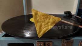 Playing a Vinyl Record Using a Tortilla Chip