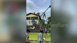Experience the joy of this loop-the-loop park swing in the Philippines