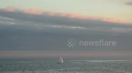 Sunset in Redondo beach California one day later of storm Hilary