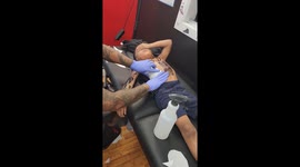 Ashton is in so much pain getting his fake tattoos put on with water.