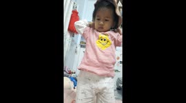Baby has an accident with a funny rubber band