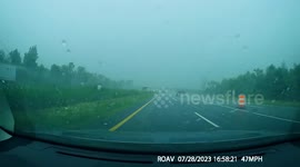 Lightning Strike Over Highway
