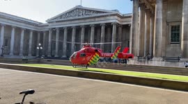 Air Ambulance helicopter lands outside the British Museum due to incident in Russell Square