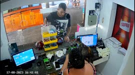 Cashier Cat Doesn't Like This Customer