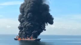 Oil tanker erupts in flames, killing 2 in southern China