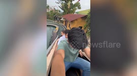 Theme park visitor captures awesome log flume ride