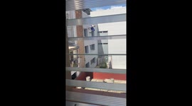 Woman Dances On Wall Side