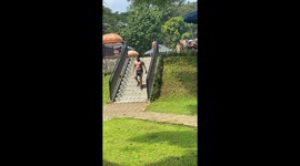 Swimmer Slips On Stairs