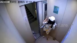 Girl's wrist strangled by dog leash that gets trapped in elevator doors in China