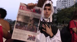 Locals protest against police violence on Black communities in Sao Paulo