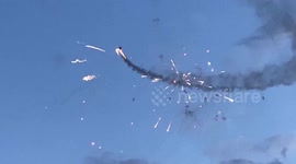 Helicopter fires fireworks for Clacton Airshow Twilight Display