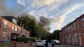 Fire In Rochdale Spotland Near Sparth Bottom