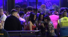 Joyful revellers take to Birmingham's infamous Broad Street on Saturday night on August Bank Holiday weekend