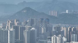 Stockshots: Riverside City Scenery in Yichang, China