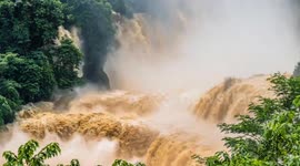 The Largest Transnational Waterfall in Asia Rising Waters in Chongzuo, China