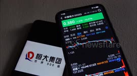 China Evergrande Stock Fell Demonstrated in Yichang, China