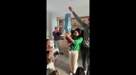 parents almost hit a girl with a pinata on her daughter's birthday