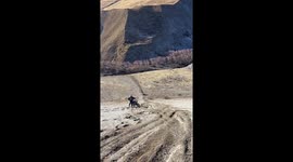 Wheelie up a steep shingle hill climb on a dirt bike - yz250fx yamaha