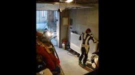 Woman Gets Stuck in Motorcycle Gear