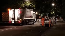 Cleaners begin the big cleanup of the streets of Notting Hill after the Notting Hill Carnival