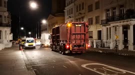 Cleaners begin the big cleanup of the streets of Notting Hill after the Notting Hill Carnival