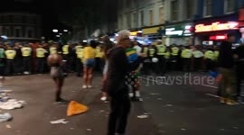 Police at the Notting Hill Carnival control the crowds and petrol the streets