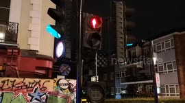 Vandalism at the Notting Hill Carnival as a traffic light is left broken on one of the roads in Notting Hill