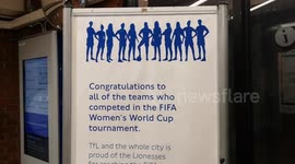 Transport for London shows its support for the England women's football team after their defeat at the Fifa World Cup