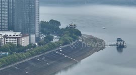Stockshots: City Buildings Along The Yangtze River in Yichang, China