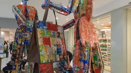THE PARALLEL CONSUMER Sculpture made from 500 aluminium can waste