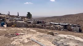 Palestinian youth visit the Masafer Yatta in the south of the West Bank city of Hebron