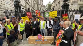 Anti-ULEZ protest outside Downing Street in London
