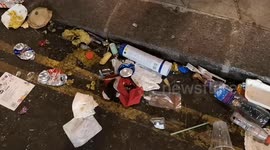 Gas canisters left all over the floor in Notting Hill after the Notting Hill Carnival. This year the smaller gas canisters had all but vanished to be replaced with these larger canisisters.