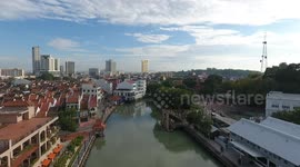 Aerial panoramic view of Malaysian cities.