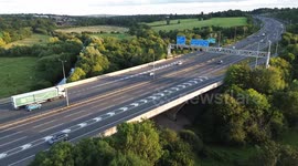 M25 Motorway close aerial view Kings Langley Junction 20