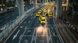 File Footage: Tourists at A Taxi Stand at Airport in Chongqing, China