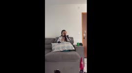 Feisty Cat Full Sends Into Human