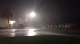 Storm chaser captures full force of Hurricane Idalia, including the eye of the storm as it strikes Florida
