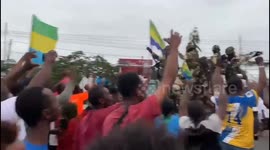 Gabon coup: Locals cheer as military parade through streets of Libreville