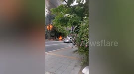 Electrical transformer explosion injures four road users in Bangkok