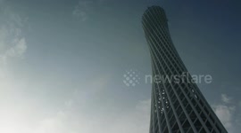 Multi lens shooting of Guangzhou Tower and nearby buildings and commercial streets.