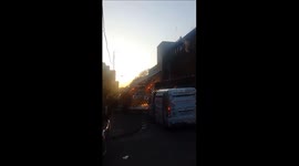 Firefighters battle with a blaze in Johannesburg CBD.