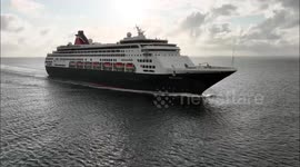 Drone Footage of Cruise Ship - Stock Footage