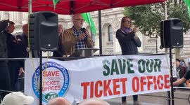 Jeremy Corbyn MP's speech at the 'Save Our Ticket Offices' rally outside Downing Street in London